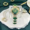 Reloj de Mujer Pétalo Trébol de Venta Caliente de Comercio Exterior Transfronterizo Transmisión en Vivo de TikTok Reloj de Pulsera de Cuarzo de Moda con Incrustaciones de Diamantes