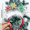 Tiara de Decoração de Natal Festa de Feriado Desenho Animado Fantasia Pelúcia Cartão Boneco de Neve Alce Adereço Criativo para Foto