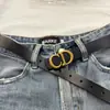 Cinturón Cd de Verano 2025 para Mujer, Cinturón de Letras de Piel Genuina, Estilo Ins Versátil para Jeans y Vestidos