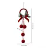 Enfeite de Sino de Natal Aveludado, Decoração Pendente para Árvore e Vitrine, Pingente de Natal com Textura de Veludo para Decoração de Feriado