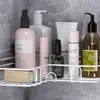 Prateleira de armazenamento sem furos para banheiro, prateleira de armazenamento de ferro para artigos de higiene pessoal, prateleira de canto multifuncional, atacado