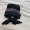 Sombrero y bufanda integrados para niños transfronterizos, jacquard europeo y americano, gorro de punto para bebé, sombrero de lana cálido para invierno, comercio exterior
