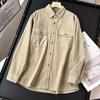 Estilo Japonés Estilo Japonés Camisa de Trabajo de Pana para Hombre y Mujer Camisa de Manga Larga Chaqueta Delgada 460689 462393