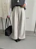 Liquidación, Sin Devoluciones ni Cambios. Pantalones Casuales Rectos Gruesos de Lana Versátiles Estilo Coreano H240130 (con cinturón)