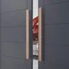 Maçaneta de Porta de Vidro de Aço Inoxidável Cobre de Imitação de Luxo Pronta para Uso Normcore Madeira Maciça Sofisticada Hotel Escritório Maçaneta de Porta