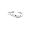 Anel de Prata Esterlina 925 com Padrão de Onda e Zircônia para Mulheres, Estilo Minimalista, Adequado para o Dia a Dia, Estilo Ins de Nicho, Anel Versátil e Simples