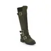 Nuevas Botas Altas de Ante de Lana de Bloques de Color Elegantes y Cómodas, Botas para Mujer de Talla Grande con Aumento Oculto de Altura, Comercio Transfronterizo