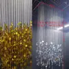 Nova Cortina de Contas de Cristal Acrílico Pingente Lantejoula Dourada e Prateada Layout de Fundo de Disco para Casamento Hotel Salão de Banquetes