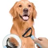 Rastrillo peine doble cara para mascotas nudo abierto explosión acero inoxidable peine para gato y perro limpieza belleza peine depilador peine para nudo abierto de mascotas