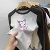 Desenho Animado Estampa Fofa Tamanho Médio-Grande Infantil Gola Redonda Base de Veludo Top para Meninas Patchwork Manga Longa Estiloso Fashionável Top de Bebê