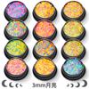 Joyería para uñas set mixto de luna de 3 mm polvo láser degradado polvo de cebolla dorada material de gel para uñas venta al por mayor