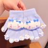 Luvas Infantis 2024 Inverno Meninas Conjunto de Cinco Dedos Kulomi Mais Veludo de Menininha para Manter Quente e Protetor do Frio Conjunto de Dedos Desenho Animado