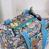 Bolso de mano nuevo y elegante para mujer de Wanna con diseño de lona estampada, lonchera tote aislada de papel de aluminio de gran capacidad y grosor