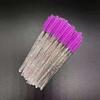 Cepillo de pestañas desechable de nailon de cristal colorido, cepillo de pestañas en espiral, cepillo de cejas, cepillo cosmético para injerto de pestañas