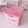 Caja de Almacenamiento Plegable de Escritorio Transparente con Tapa Kulomi Gui Dog Caja de Almacenamiento para Estudiantes Snacks Libros Juguetes