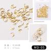 Arte de Unhas Ultra-Fina Liga Metálica Estrela do Mar e Lua Círculo Vazado Adesivos de Unha Decorações de Rebite Dourado Galvanizado Mini