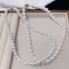 Lujo Ligero Gama Alta Perfectamente Redondo Alto Brillo Concha Perla Cadena para Suéter Cierre Magnético Clásico Collar Pulsera Moda Cadena para Clavícula
