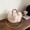 Bolso Peludo de Mano para Mujer 2023 Nuevo Otoño e Invierno Bolso Plegado Bolso de Felpa de Gama Alta Bolso Pequeño de Hombro Cruzado