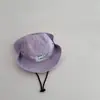 Sombrero de Pescador para Niños, Sombrero de Sol de Verano, Versátil Estilo Letras Color Caramelo Secado Rápido de Ala Ancha Sombrero de Cubo para Niños y Niñas