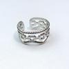 Anillo de apertura de acero de titanio antiguo de gran venta que no se desvanece, diseño de nicho para amantes del anillo de acero inoxidable, joyería al por mayor
