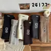 Perneiras com Placa de Metal para Mulheres, Outono e Inverno Espessadas Quentes Estilo Japonês Menina Meias Largas, Y2K Lã Fleece Punho Elástico Meias Longas
