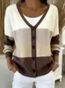 2026 Cardigan tipo suéter de botones de punto falso europeo y americano, chaqueta sudadera, nueva moda casual creativa de otoño e invierno, ropa para mujer