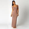Comercio Exterior Color Puro Sexy Discoteca Vestido de una Pieza Falda Larga Vestido de Moda Ropa de Verano para Exteriores Aspecto Adelgazante Falda de Cadera