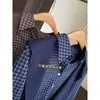 Camisa xadrez estilosa e moderna, conjunto de duas peças de corte solto, nova coleção de outono para mulheres, H090514