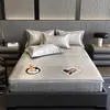 Lujo Ligero Jacquard Carbón Hielo 900D Sábanas Colchonetas Suaves Refrigeradas Clase Amigable con la Piel Transpirable Lavables a Máquina Colchoneta de Seda de Hielo para Dormir Desnudo