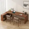 Mesa e Estante de Madeira Maciça Integradas Armário de Grade Moderno em L Mesa de Escritório para Casa Quarto Estudo Estação de Trabalho Semi-Fechada
