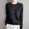 Elegante cárdigan de punto abotonado de colores para mujer, abrigo corto, grueso, elegante prenda de abrigo nueva para otoño e invierno 2026