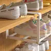 Zapatero Estante de Zapatos en Capas Divisor de Zapatos y Pantuflas Estante de Almacenamiento Retráctil Colgador de Zapatos Estante de Almacenamiento