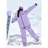 Conjunto de Traje de Esquí Acolchado y Engrosado de Northeast Ski Resort para Hombres y Mujeres, Estilo Pareja Holgado, Chaqueta y Pantalones de Esquí Resistentes al Agua y Cálidos