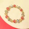 Pulseira de cristal de morango sintético de luxo leve para mulher, estilo Mori girl, joia de mão da moda, presentes, atacado, pulseira de contas de vidro de 10 mm