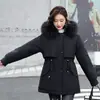 Parka Transfronteriza para Mujer, de Longitud Media, Nuevo Estilo Invierno 2025, Forrada de Polar, Abrigo de Algodón Engrosado, Chaqueta Casual de Algodón tipo Plumífero, Moderna