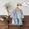 Conjunto de Otoño para Niña 2026 Nuevo Estilo Camiseta para Bebé Niña Pequeña Infantil Niño Pequeño Primavera y Otoño Conjunto de Dos Piezas a la Moda