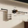 Estante de almacenamiento para diademas de color nogal, soporte de exhibición para pulseras, colgador para scrunchies, organizador sin perforaciones para cordones de pelo y accesorios para el pelo de banda elástica