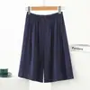 Calça de Pijama Masculina de Algodão e Seda para o Verão, Shorts Finos e Largos que Podem Ser Usados Fora de Casa, Shorts de Praia de Cinco Pontos para o Pai, Roupa Casual para Casa