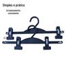Fabricante de Cabides de Calças de Plástico Clipes Pretos Antiderrapantes Cabides de Calças Sem Costura para Fabricantes de Roupas Atacado para Secar Calças