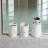 Botella de desinfectante de manos de mármol de cerámica para baño, vaso para cepillo de dientes, juego de tres series, baño de lujo accesible, hotel, hogar