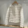 Chaqueta Corta Ligera de Plumas para Mujer Estilo 2026 con Cuello Redondo, Forro de Plumas de Pato Blanco, Abrigo Versátil de Moda Coreana Transfronterizo