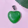 Venta caliente transfronteriza amor 20mm colgante piedra de cristal natural forma de corazón corazón de melocotón collar accesorios de joyería hechos a mano diy