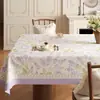 Toalha de Mesa Floral Fresca Impermeável à Prova de Óleo Isolante Térmico 2026 Luxo Leve Ambiente de Alto Padrão Quadrada Lavável para Mesa de Café