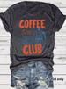 Amazon Exportación Transfronteriza Club de Café Camiseta de Moda de Manga Corta para Mujer al por Mayor de Punto Transfronterizo para Mujer