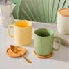 Taza de Porcelana Blanca Cerámica con Tapa, Taza de Agua Ins Estilo Nórdico, Taza de Té para el Hogar, Taza de Bebida de Gran Capacidad, Amazon