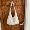 Bolso de hombro de punto texturizado con cordón nuevo, casual y versátil, adecuado para ir al trabajo, bolso tote de gran capacidad con estampado floral para mujer