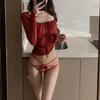 Privado romántico * Estilo francés lujo ligero romántico cruz ropa interior sexy encaje hueco calzones de niña lazo