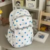 2026 Nova Mochila Casual Simples Estilo Coreano Bolinhas Estilo Ins Grande Capacidade Moda Versátil Mochila de Nicho