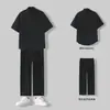 Traje de dos piezas de viento cocido ligero para niños verano nuevo Ruffian guapo un conjunto con camisa manga corta pantalones de pierna ancha una generación de pelo