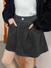Armario Sencillo y Texturizado Corte Línea A Diseño de Pantalones Cortos de Seguridad Falda Media Cintura Elástica Plisada Falda Corta Cómoda 02118